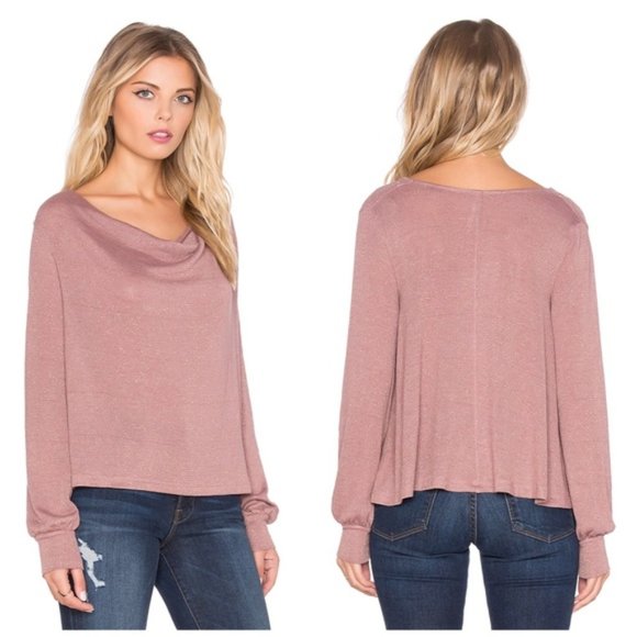 Free People Tops - Free People Palmer Cowl Neck Long Sleeved Top M